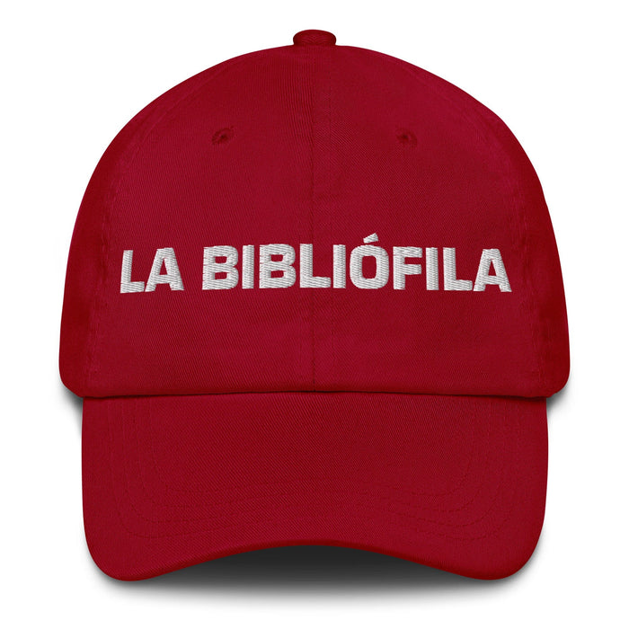 La Bibliófila The Book Lover Mexican Spanish Pride Gift Regalo Dad Hat Mexicada Cranberry