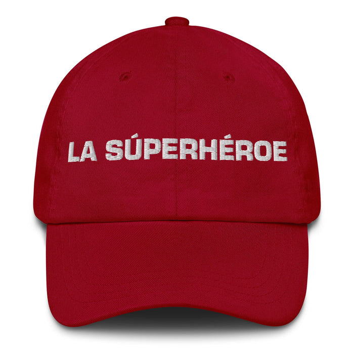 La Súperhéroe The Superhero Mexican Spanish Pride Gift Regalo Dad Hat Mexicada Cranberry