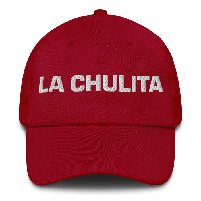 La Chulita The Cute One Mexican Spanish Pride Gift Regalo Dad Hat Mexicada Cranberry