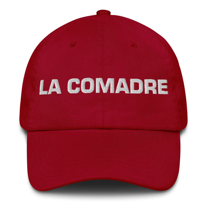 La Comadre The Co-Mother / The Co-Father (Relationship Between Godparents And Parents) Mexican Spanish Pride Gift Regalo Dad Hat Mexicada Cranberry