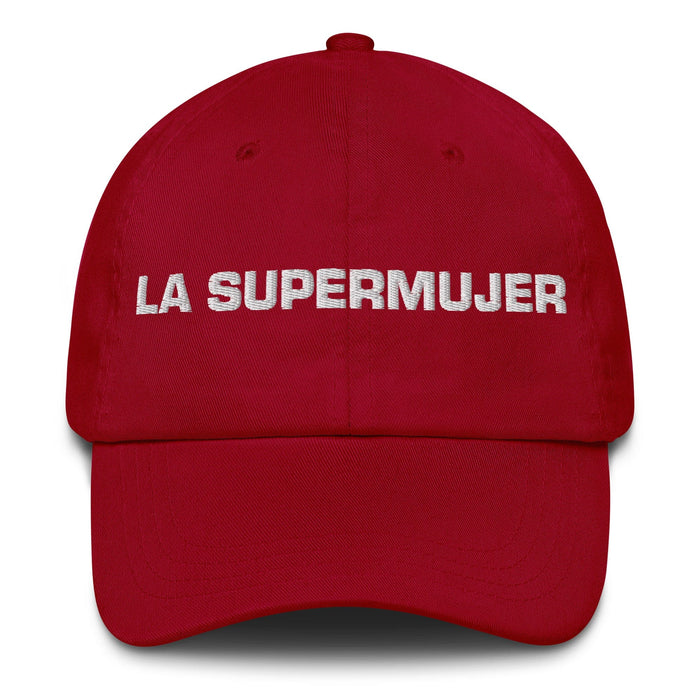 La Supermujer The Superwoman / The Superman Mexican Spanish Pride Gift Regalo Dad Hat Mexicada Cranberry