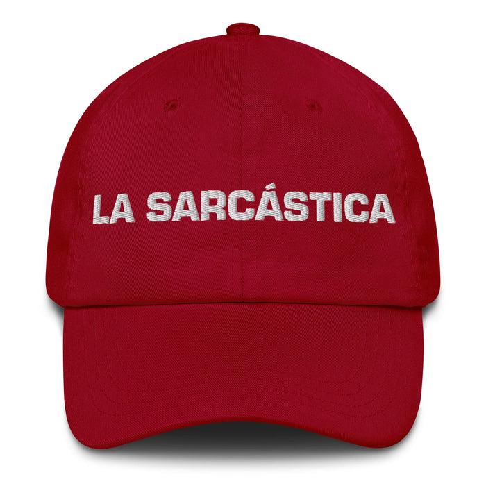 La Sarcástica The Sarcastic One Mexican Spanish Pride Gift Regalo Dad Hat Mexicada Cranberry