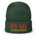 Embroidered Es Mi Cumpleanos It's My Birthday Funny Party Supplies Beanie Mexicada Dark green