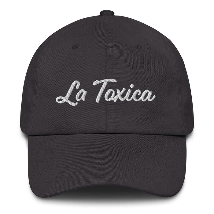 Embroidered La Toxica Spanish Mexican Bingo Game Sarcastic Funny Toxic Dad Hat Mexicada Dark Grey