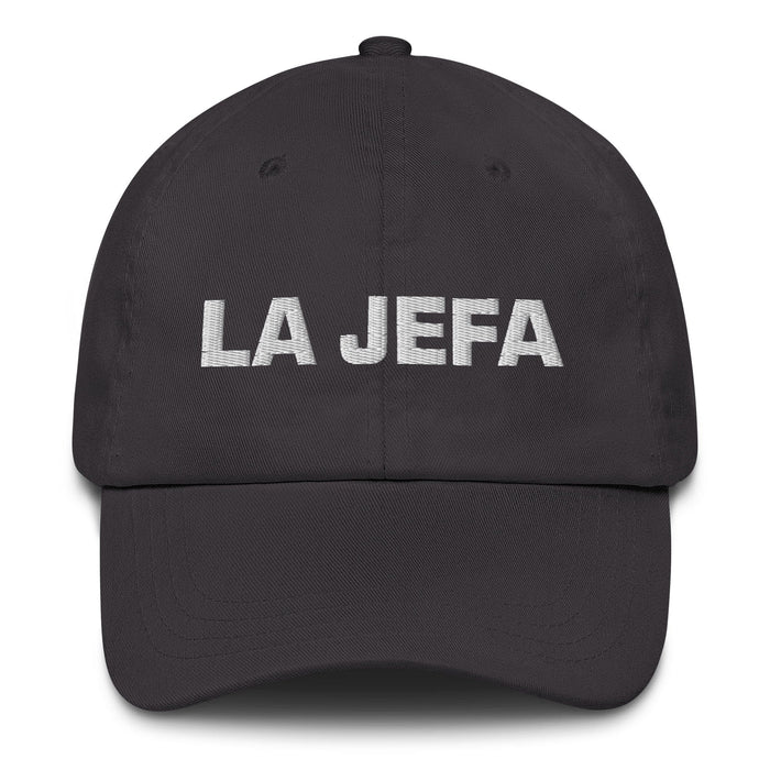 La Jefa The Boss Mexican Spanish Pride Gift Regalo Dad Hat Mexicada Dark Grey