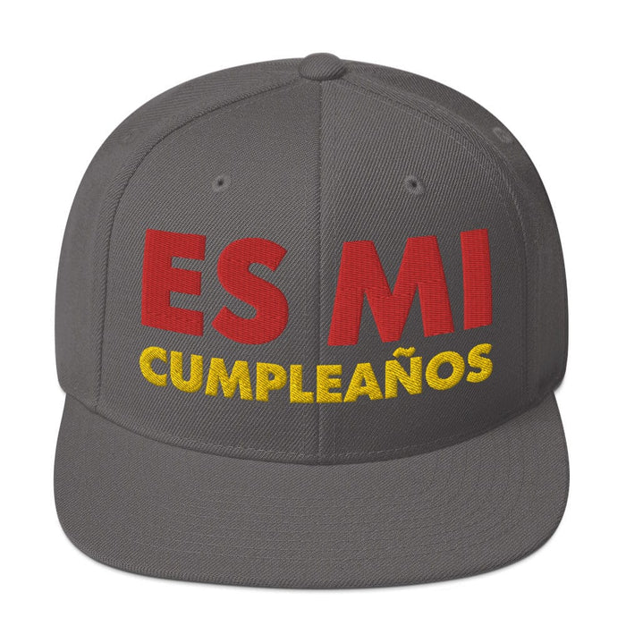 Embroidered Es Mi Cumpleanos It's My Birthday Funny Party Supplies Snapback Hat Mexicada Dark Grey