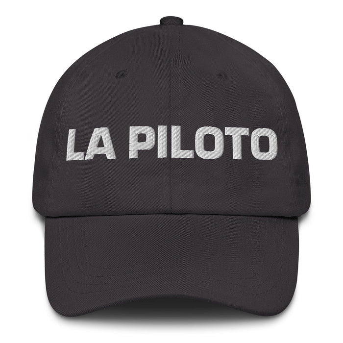 La Piloto The Pilot Mexican Spanish Pride Gift Regalo Dad Hat Mexicada Dark Grey