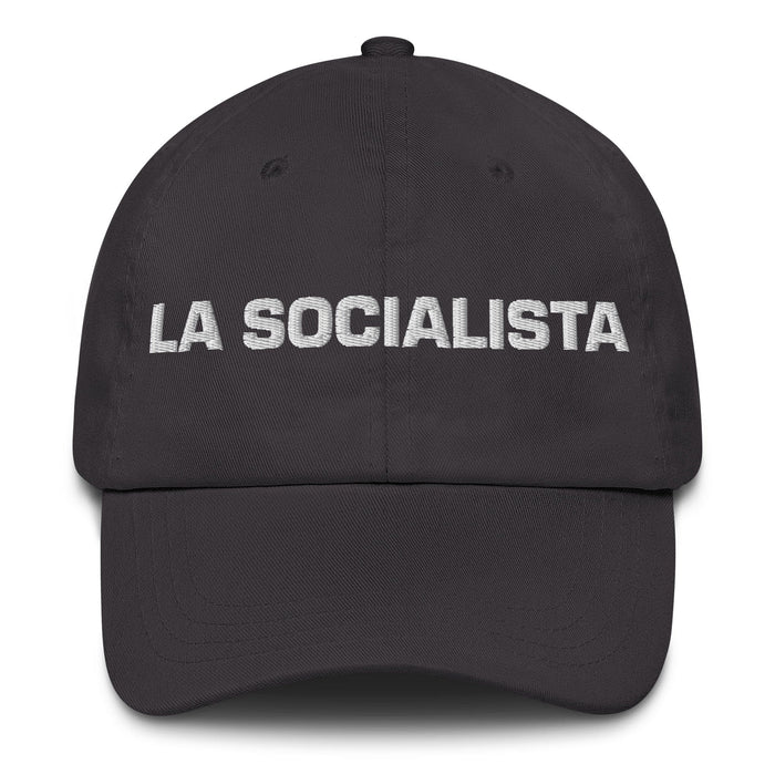 La Socialista The Socialist Mexican Spanish Pride Gift Regalo Dad Hat Mexicada Dark Grey