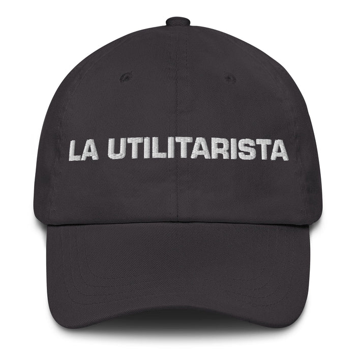 La Utilitarista The Utilitarian Mexican Spanish Pride Gift Regalo Dad Hat Mexicada Dark Grey