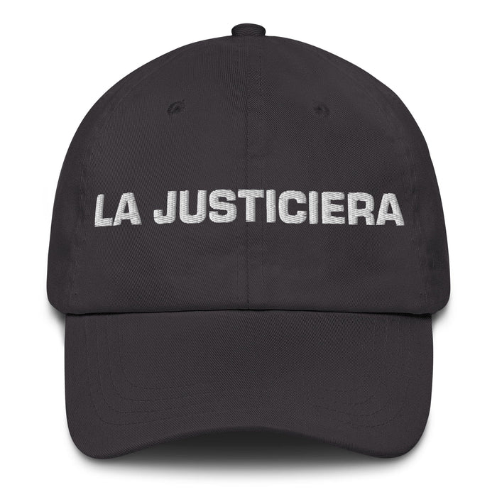 La Justiciera The Justice Advocate Mexican Spanish Pride Gift Regalo Dad Hat Mexicada Dark Grey