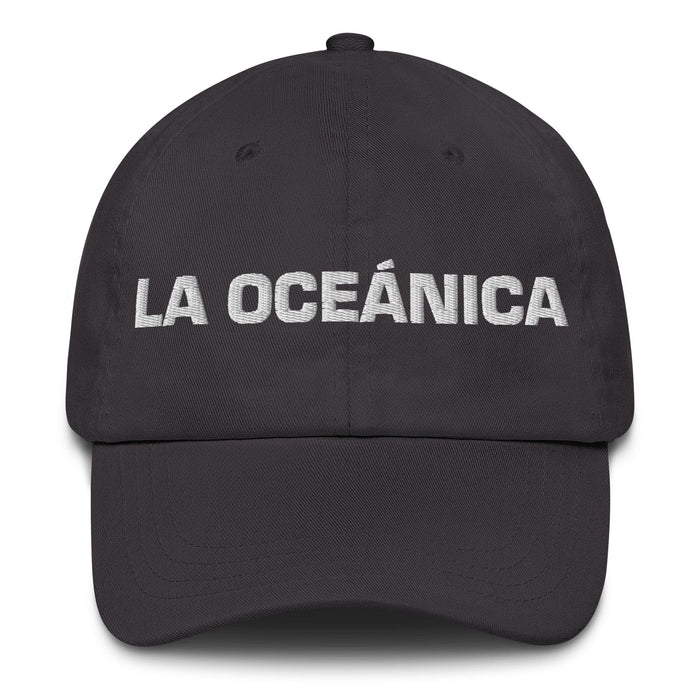 La Oceánica The Oceanian Mexican Spanish Pride Gift Regalo Dad Hat Mexicada Dark Grey