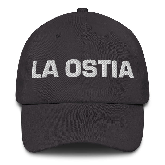 La Ostia The Surprised One Mexican Spanish Pride Gift Regalo Dad Hat Mexicada Dark Grey