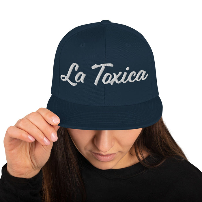 Embroidered La Toxica Spanish Mexican Bingo Game Funny Toxic Snapback Hat Mexicada Dark Navy