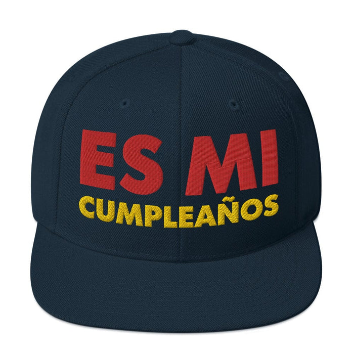 Embroidered Es Mi Cumpleanos It's My Birthday Funny Party Supplies Snapback Hat Mexicada Dark Navy