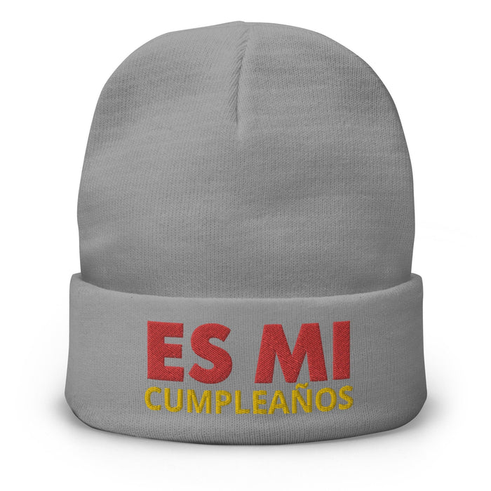 Embroidered Es Mi Cumpleanos It's My Birthday Funny Party Supplies Beanie Mexicada Gray