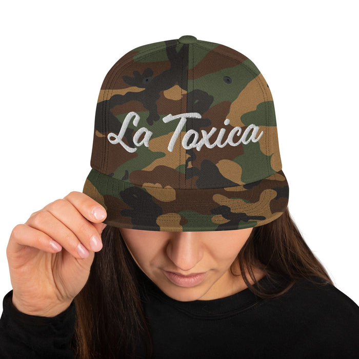 Embroidered La Toxica Spanish Mexican Bingo Game Funny Toxic Snapback Hat Mexicada Green Camo