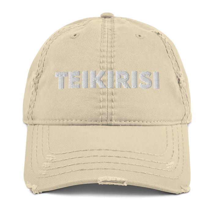 Embroidered Teikirisi - Take It Easy Funny Spanish Saying Distressed Dad Hat Mexicada Khaki