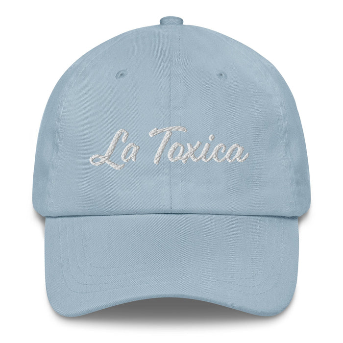 Embroidered La Toxica Spanish Mexican Bingo Game Sarcastic Funny Toxic Dad Hat Mexicada Light Blue