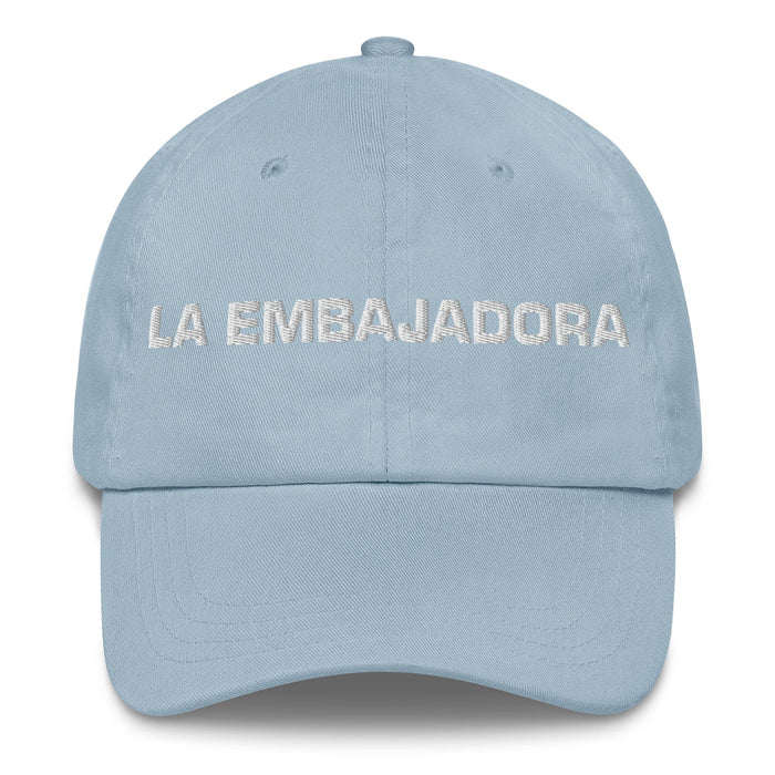 La Embajadora The Ambassador Mexican Spanish Pride Gift Regalo Dad Hat Mexicada Light Blue