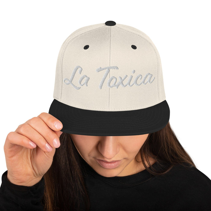 Embroidered La Toxica Spanish Mexican Bingo Game Funny Toxic Snapback Hat Mexicada Natural/ Black