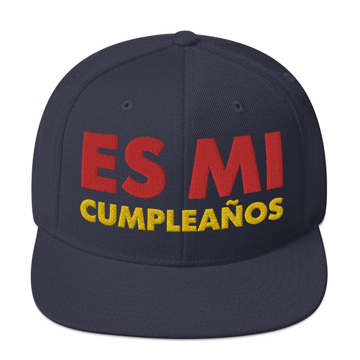 Embroidered Es Mi Cumpleanos It's My Birthday Funny Party Supplies Snapback Hat Mexicada Navy