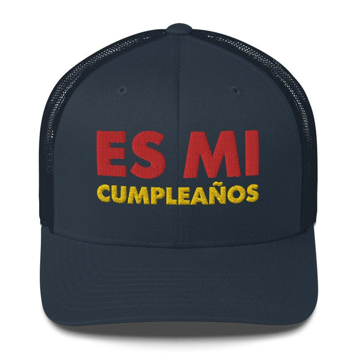 Embroidered Es Mi Cumpleanos It's My Birthday Funny Party Supplies Retro Trucker Hat Mexicada Navy