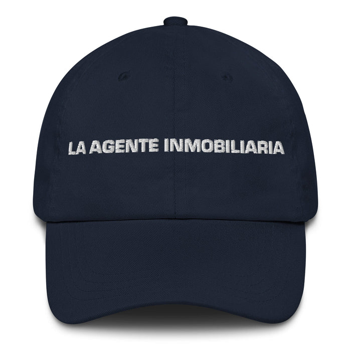 La Agente Inmobiliaria The Real Estate Agent Mexican Spanish Pride Gift Regalo Dad Hat Mexicada Navy