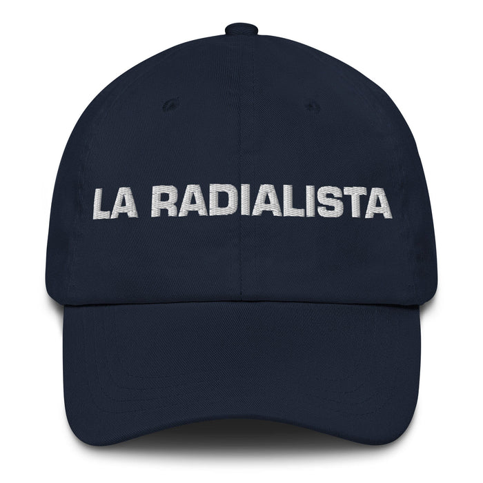 La Radialista The Radio Broadcaster Mexican Spanish Pride Gift Regalo Dad Hat Mexicada Navy