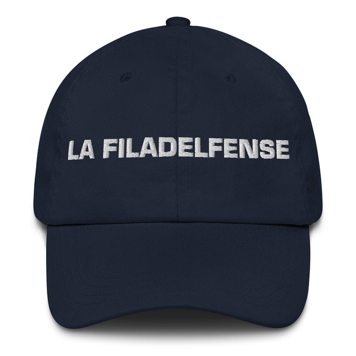 La Filadelfense The Philadelphian Mexican Spanish Pride Gift Regalo Dad Hat Mexicada Navy