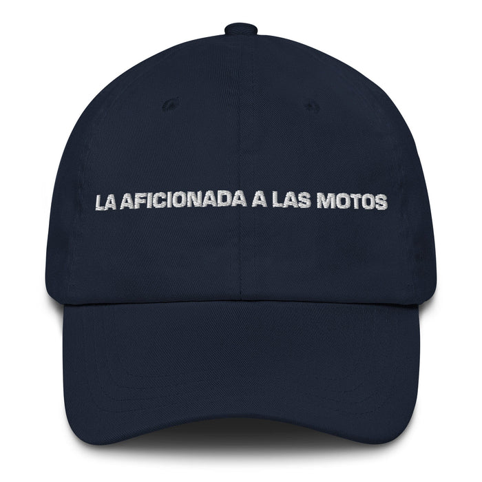 La Aficionada A Las Motos The Motorcycle Enthusiast Mexican Spanish Pride Gift Regalo Dad Hat Mexicada Navy