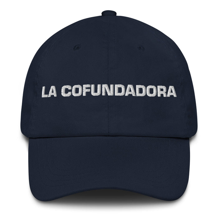 La Cofundadora The Co-Founder Mexican Spanish Pride Gift Regalo Dad Hat Mexicada Navy