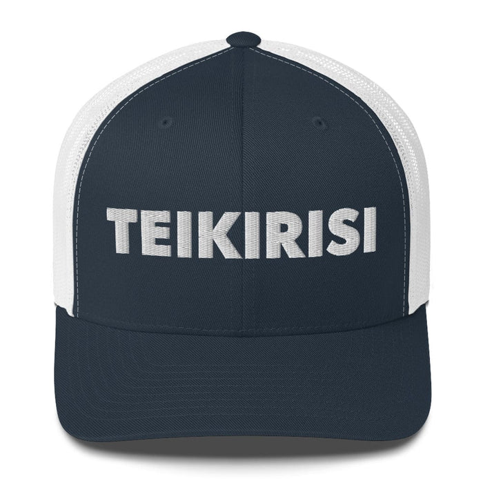 Embroidered Teikirtisi - Take It Easy Funny Spanish Saying Retro Trucker ha Mexicada Navy/ White