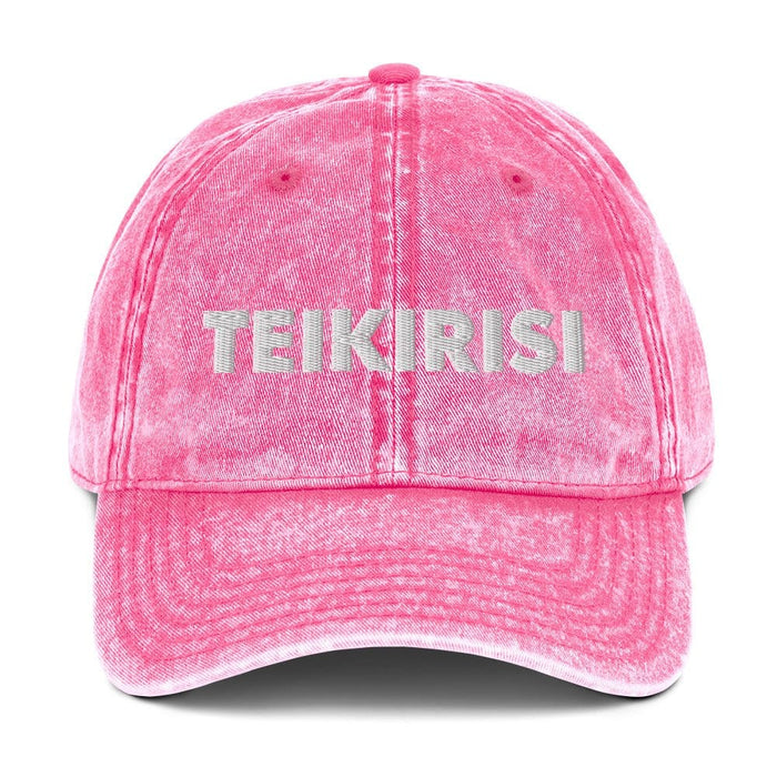 Embroidered Teikirisi - Take It Easy Funny Spanish Saying Vintage Twill Cap Mexicada Pink