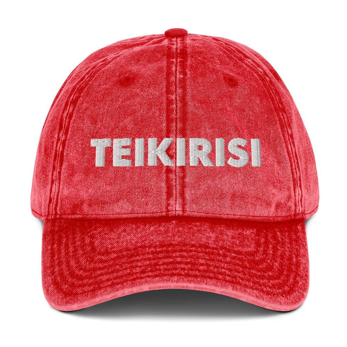 Embroidered Teikirisi - Take It Easy Funny Spanish Saying Vintage Twill Cap Mexicada Red