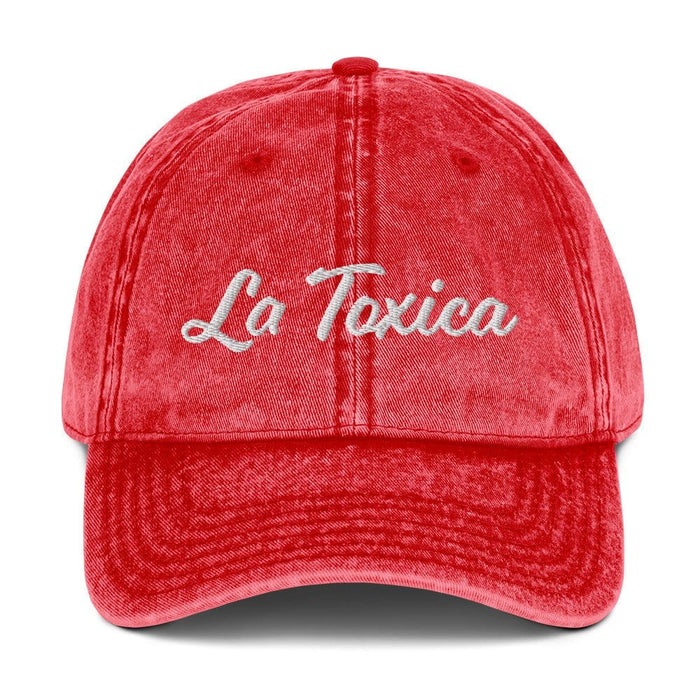 Embroidered La Toxica Spanish Mexican Bingo Game Funny Toxic Vintage Twill Cap Mexicada Red