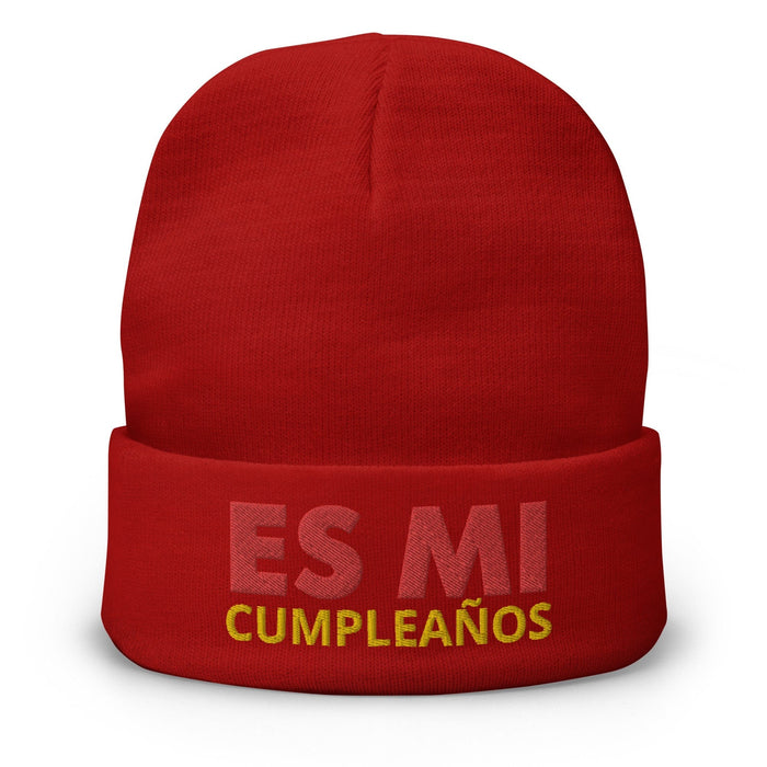 Embroidered Es Mi Cumpleanos It's My Birthday Funny Party Supplies Beanie Mexicada Red