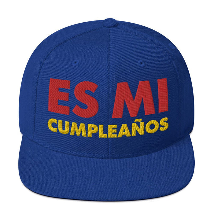 Embroidered Es Mi Cumpleanos It's My Birthday Funny Party Supplies Snapback Hat Mexicada Royal Blue