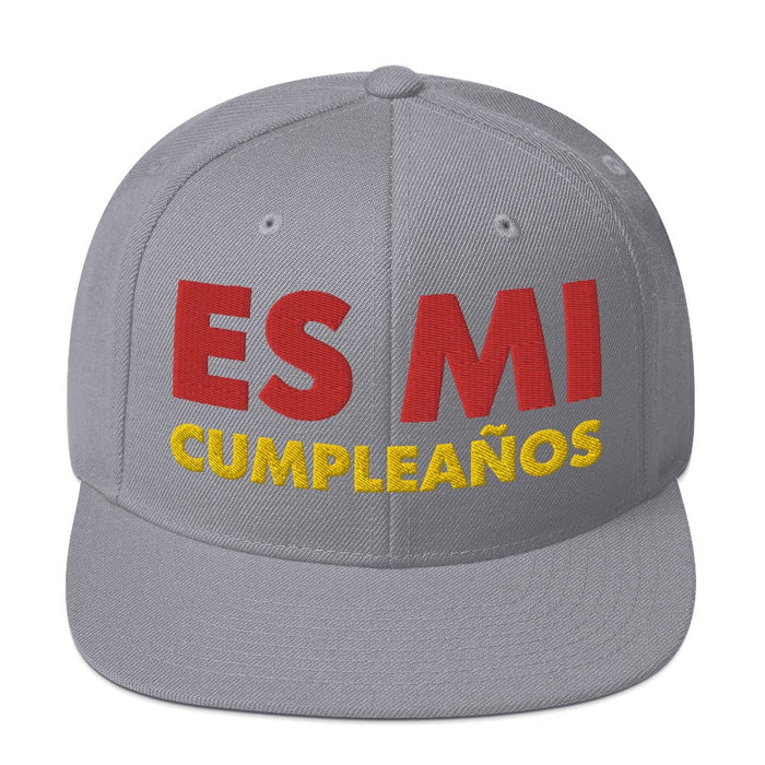 Embroidered Es Mi Cumpleanos It's My Birthday Funny Party Supplies Snapback Hat Mexicada Silver