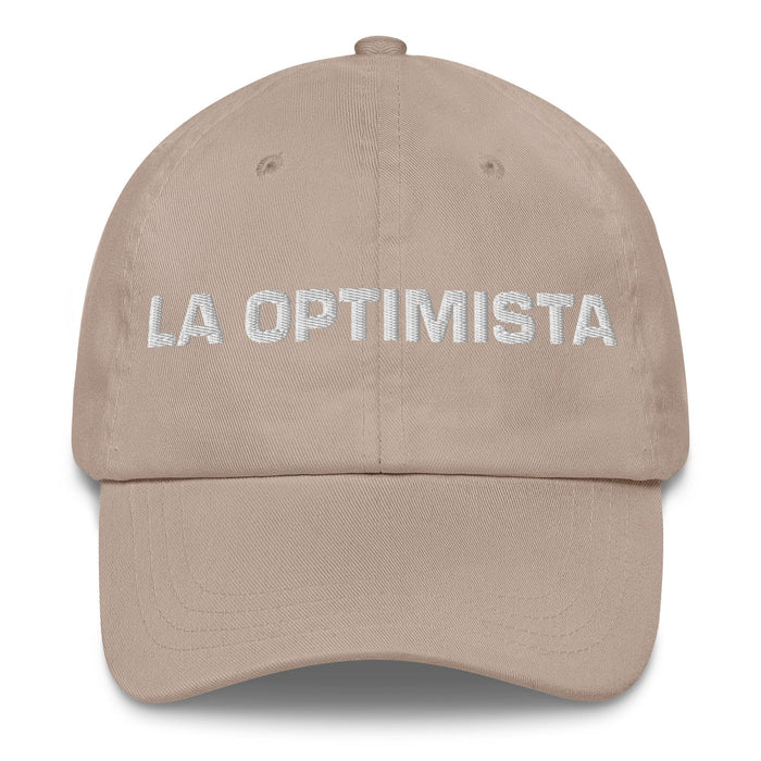 La Optimista The Optimistic One Mexican Spanish Pride Gift Regalo Dad Hat Mexicada Stone