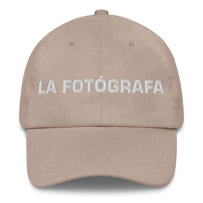 La Fotógrafa The Photographer Mexican Spanish Pride Gift Regalo Dad Hat Mexicada Stone