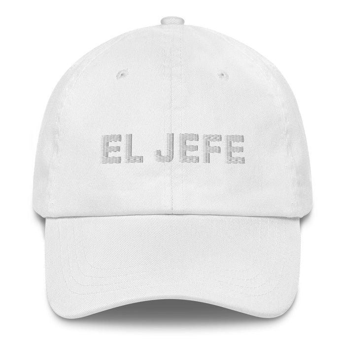 El Jefe The Boss Mexican Spanish Pride Gift Regalo Dad Hat Mexicada White