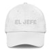 El Jefe The Boss Mexican Spanish Pride Gift Regalo Dad Hat Mexicada White