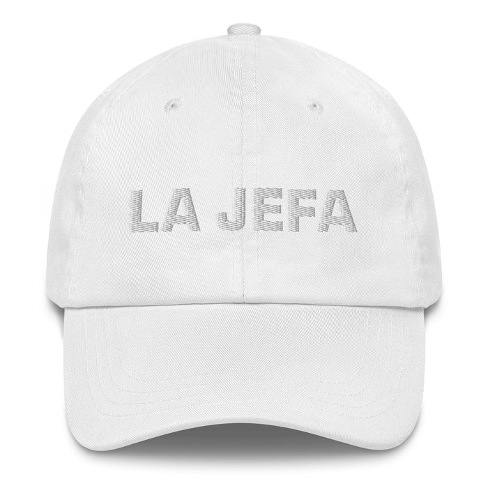 La Jefa The Boss Mexican Spanish Pride Gift Regalo Dad Hat Mexicada White