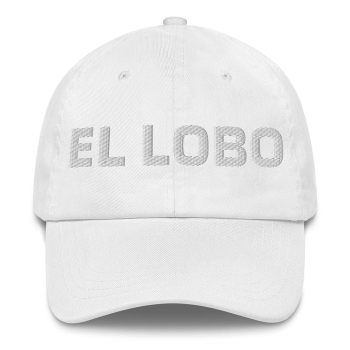 El Lobo The Wolf Mexican Spanish Pride Gift Regalo Dad Hat Mexicada White