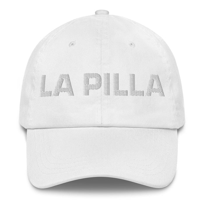 La Pilla The Rascal Mexican Spanish Pride Gift Regalo Dad Hat Mexicada White