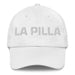 La Pilla The Rascal Mexican Spanish Pride Gift Regalo Dad Hat Mexicada White