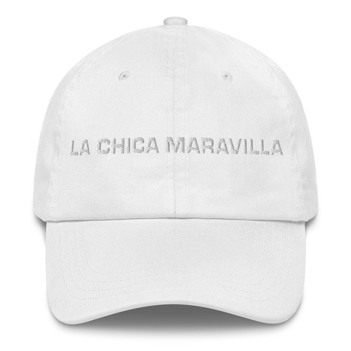 La Chica Maravilla The Wonder Woman / Man Mexican Spanish Pride Gift Regalo Dad Hat Mexicada White