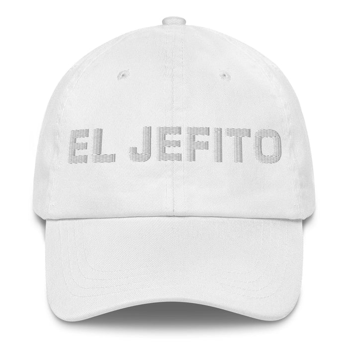 El Jefito The Little Boss Mexican Spanish Pride Gift Regalo Dad Hat Mexicada White