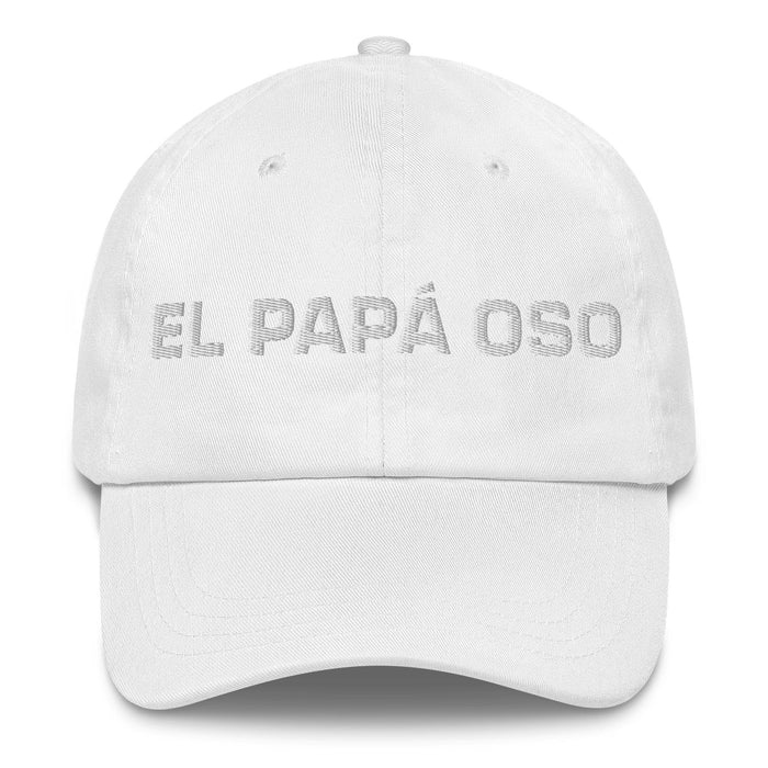 El Papá Oso The Mama Bear / Papa Bear Mexican Spanish Pride Gift Regalo Dad Hat Mexicada White