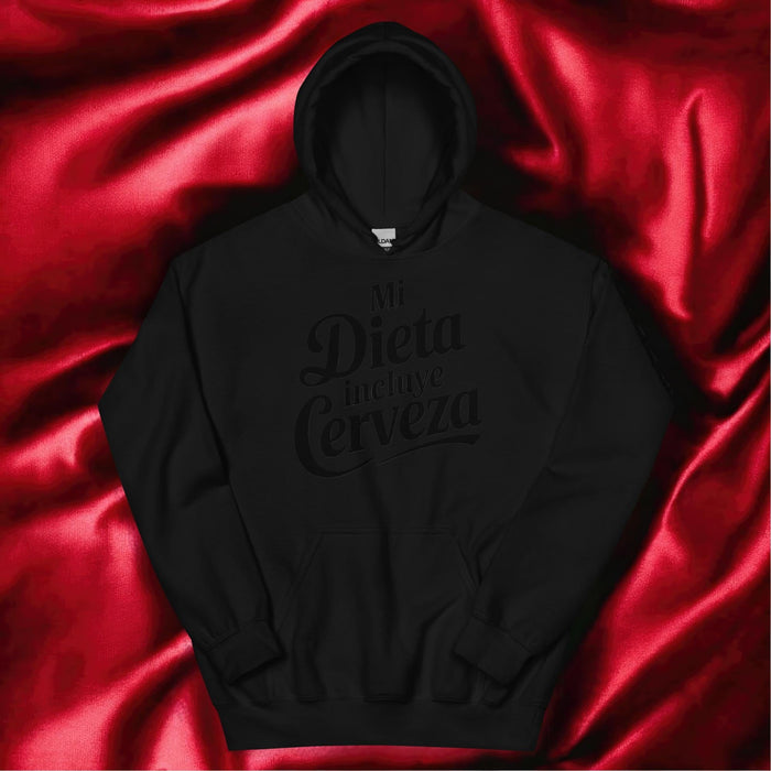 Mi Dieta Incluye Cerveza Exclusive Art Piece Home Office Work Mexican Spanish Pride Gift One-Of-A-Kind Unisex Hoodie | M27 Mexicada Black / S